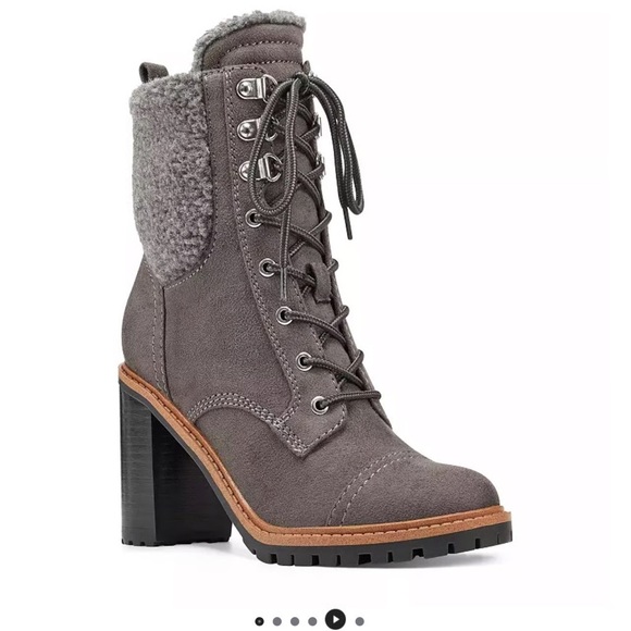 Nine West Shoes - Nine West Perry Faux Suede Lace-Up Heel Boots | Size 9.5